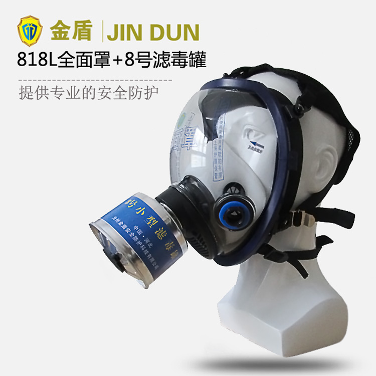 硫化�浞蓝久婢� JD818L球形多功能全面罩+8��V毒罐套�b