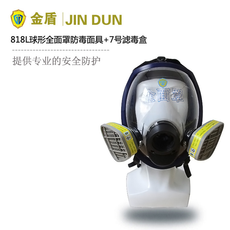 酸性�怏w防毒面具 JD818L球形多功能全面罩+7��V毒盒套�b